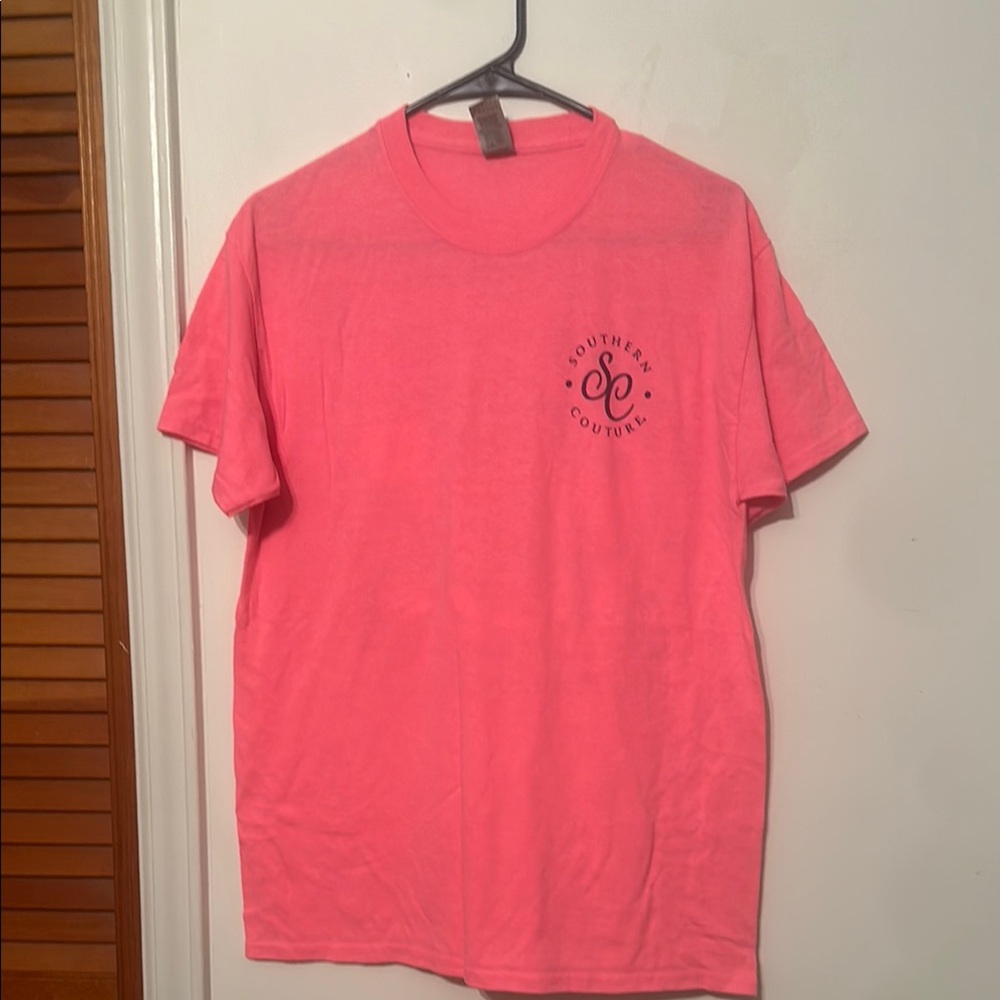 Vibrant Pink Crew Neck Short Sleeve Tee